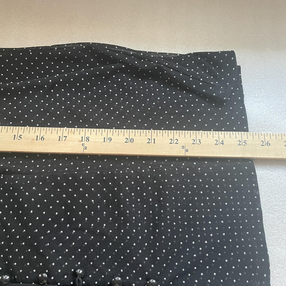 INC International Concepts Shirt Women XL Black Polka Dot Ruffle Sheer Button Up - Picture 8 of 9